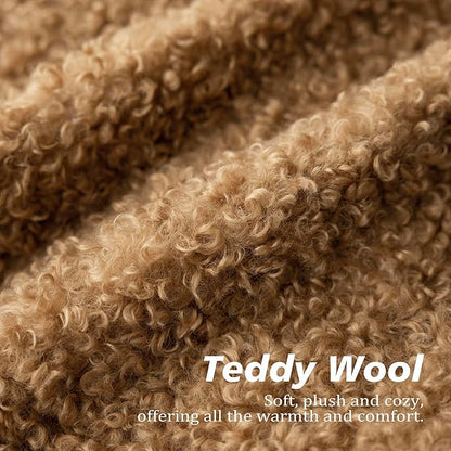 Foindtower Set of 2 Curly Teddy Wool Pillow Covers Decorative Boucle Textured Lumbar Throw Pillow Faux Fur Pillowcases Sheepskin Cushion Case for Sofa Bedroom Car 12"x20" Bronze