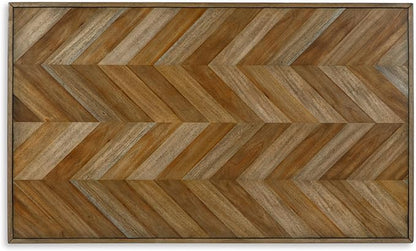 Signature Design by Ashley Blondon Rustic Chevron Dining Table and 6 Chairs, Set of 7, Black & Light Brown
