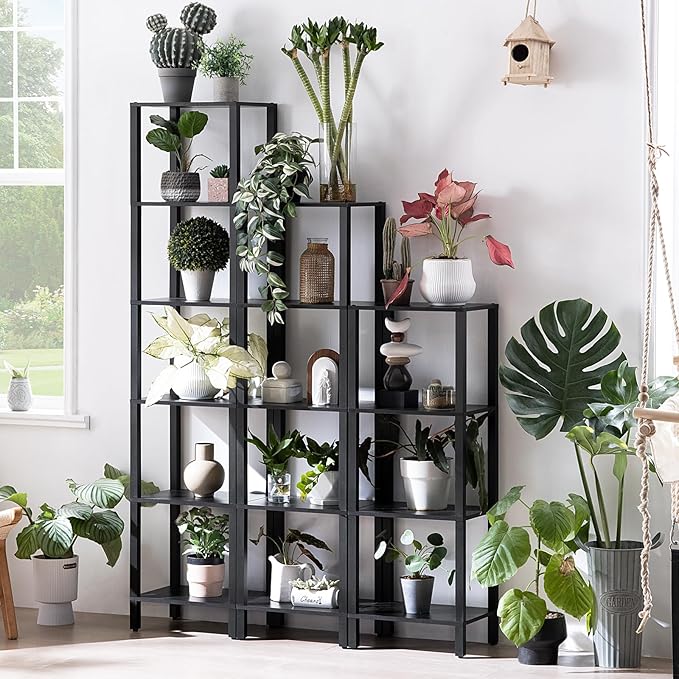 66in Tall Bookshelf 6-Tier Small Narrow Bookcase, Skinny Book Shelf for Small Space, Farmhouse Slim Shelf with Storage, Wood Freestanding Display Thin Bookshelves for Living Room, Office, Black
