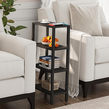 TUTOTAK Small Side Table, Narrow End Table, Skinny Sofa Table, Slim Nightstand, Couch Table, Living Room, Bed Room, Black TB01BK078