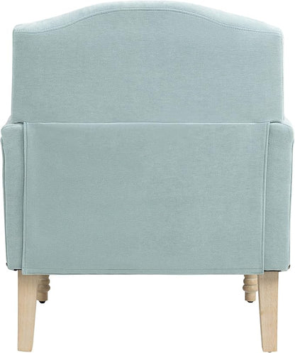 Ball & Cast Modern Accent Chair with Retro Wooden Legs & Nailhead Trim,Small Fabric Club Chair,Comfy Upholstered Armchair Lounge Seat for Bedroom Living Room Single Sofa, Sage