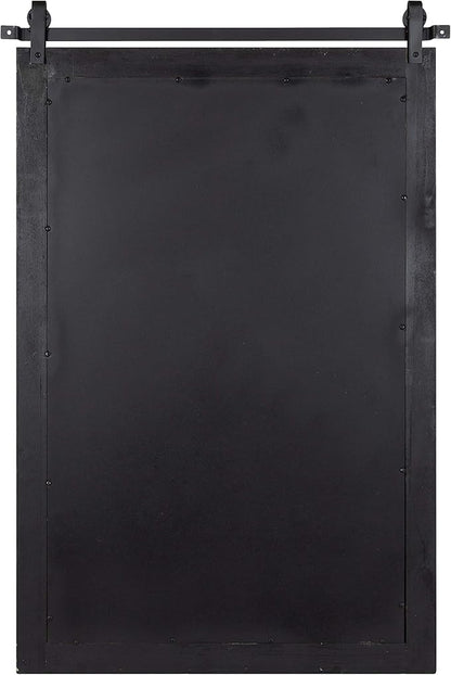 Kate and Laurel Cates Farmhouse Wall Mirror, 24 x 38, Gray, Barn Door-Inspired Rustic Mirrors for Wall