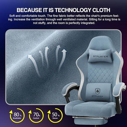 GTPLAYER Gaming Chair, Computer Office Chair with Pocket Spring Cushion, Linkage Armrests and Footrest, High Back Ergonomic Computer Chair with Lumbar Support Task Chair with Footrest