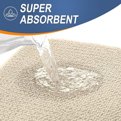 OLANLY Thick Memory Foam Bath Mat Rug 36x24, Extra Soft Absorbent Bathroom Rug, Quick Dry Bath Mats, Non-Slip, Machine Washable Carpet for Bathroom, Tub and Shower, Home Decor Accessories, Sand