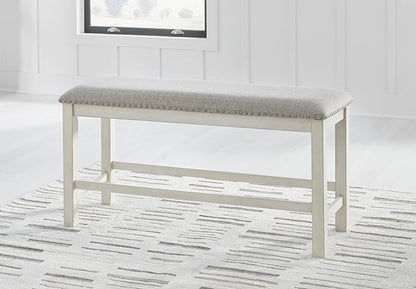 Signature Design by Ashley Robbinsdale 49" Counter Height Dining Bench, Antique White