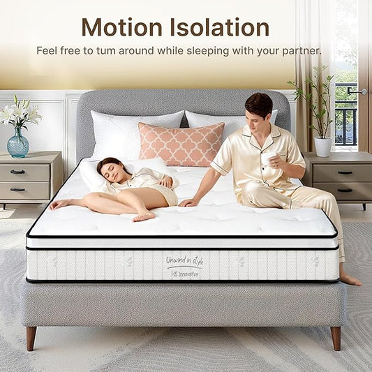 Twin Size Mattress, 10 Inch Medium Firm Foam Hybrid Mattress with Individual Pocket Springs for Motion Isolation & Edge Support, Mattress in A Box CertiPUR-US Certified