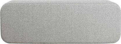 HomePop Upholstered Storage Bench with Metal Leg Home Décor|Bench with Storage for Living Room & Entryway - Sustainable Gray Woven