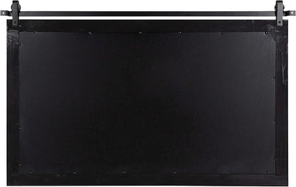 Kate and Laurel Cates Farmhouse Horizontal Wood Framed Wall Mirror, 40 x 26, Black, Barn Door-Inspired Rustic Mirrors for Wall