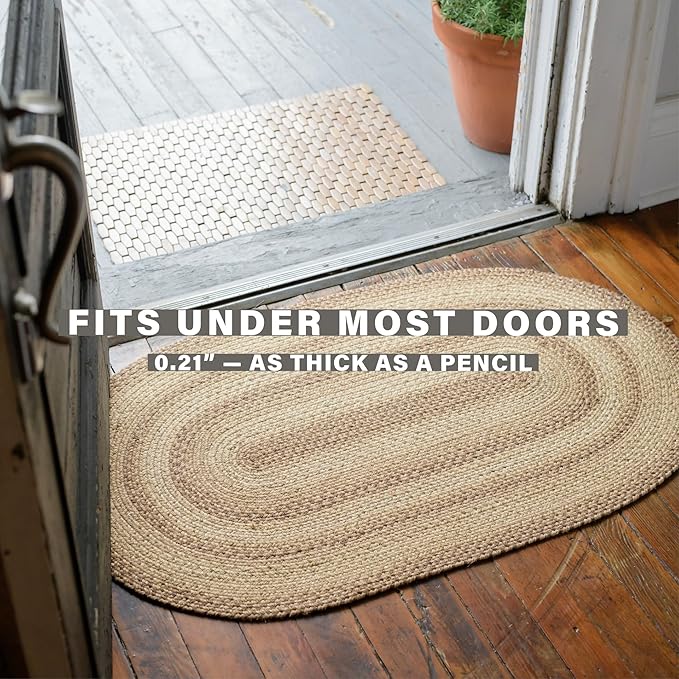Cookie Dough Brown Oval Braided Rug, 2x3' - Handmade with Jute, Warm Country Farmhouse Decor, Perfect for Bathrooms and Entryways - Reversible and Easy to Clean
