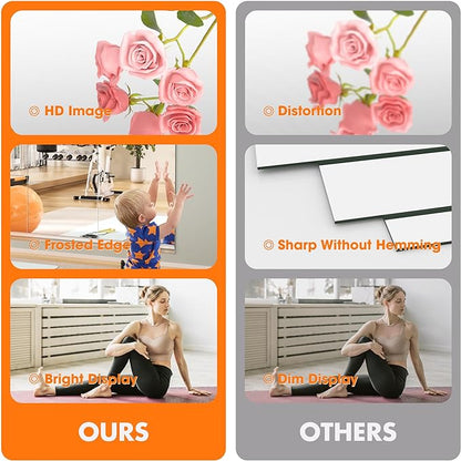 Hasipu Home Gym Mirror 55" L x 21" W - 2PCS Large Full Body Mirror for Yoga, Wall-Mounted Mirrors for Fitness, Garage, Dance Studio, 0.16in Tempered Glass Frameless