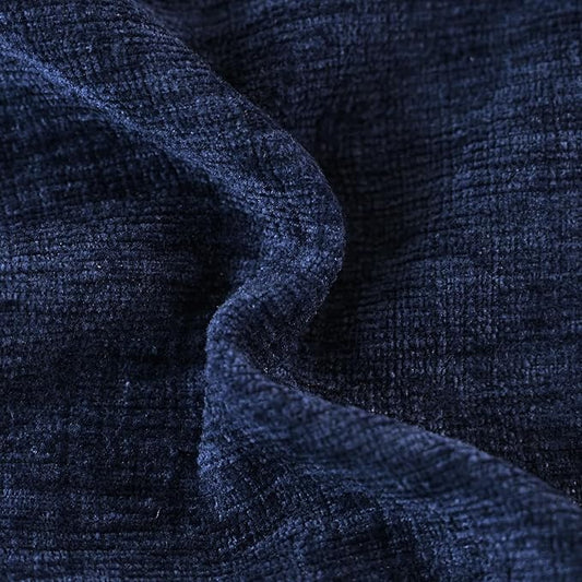 CaliTime Throw Pillow Covers Decorative 24 X 24 Inches Pack of 2 Cozy Chenille Cushion Cases for Couch Sofa Bed Living Room Home Navy Blue