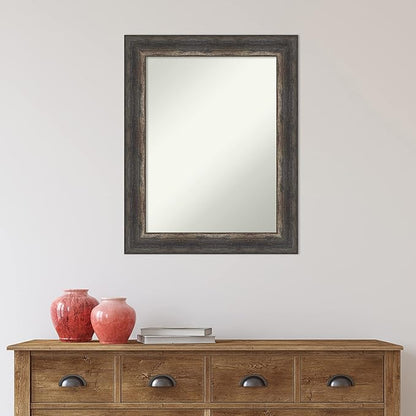 Amanti Art Bronze Bathroom Mirror for Over Sink, 32x26 Ballroom Bronze Rectangle Vanity Mirror, Medium Traditional Frame, Hangs Horizonally and Vertically, Bathroom Wall Decor, Non-Beveled Edge