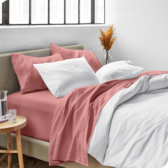Bare Home Twin Sheet Set - 1800 Ultra-Soft Microfiber Twin Bed Sheets - Double Brushed - Deep Pockets - Easy Fit - Extra Soft - 3 Piece Set - Bedding Sheets & Pillowcases (Twin, Dusty Rose)