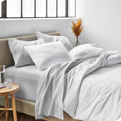 Bare Home Twin Sheet Set - 1800 Ultra-Soft Microfiber Bed Sheets - Double Brushed - Deep Pockets - Easy Fit - Extra Soft - 3 Piece Set - Bedding Sheets & Pillowcases (Twin, Cloud Grey)