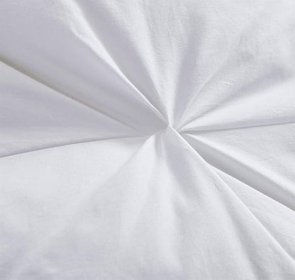 Luxurious All-Season Goose Down Fiber Waterfowl Feather Fiber Comforter King Size Duvet Insert, Exquisite Pinch Pleat Design, Premium Baffle Box, 100% Cotton Cover, 65 oz. Fill Weight, White Color