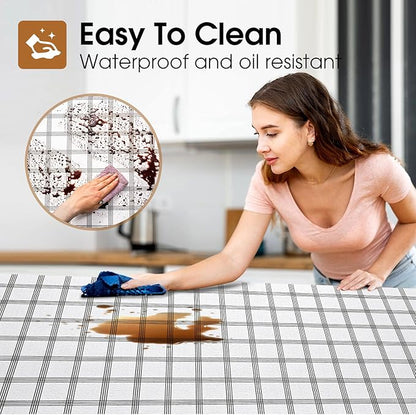 Beautysaid Shelf and Drawer Liner for Kitchen Cabinet, Non Adhesive Non Slip Shelf Paper Waterproof Washable Thickened for Dresser Pantry Shelve Bathroom Protector Liner(Plaid,23.6 in x 20 FT)