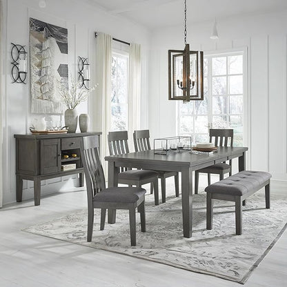 Signature Design by Ashley Hallanden Rustic Tufted Upholstered Dining Room Bench, Gray