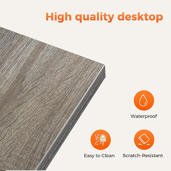 Rolling Computer Desk with Wheels, Gaming Desk for Small Spaces, Modern Simple Style Table for Home Office, Study Writing Table (Caster, Stone Gray, 40 inch)