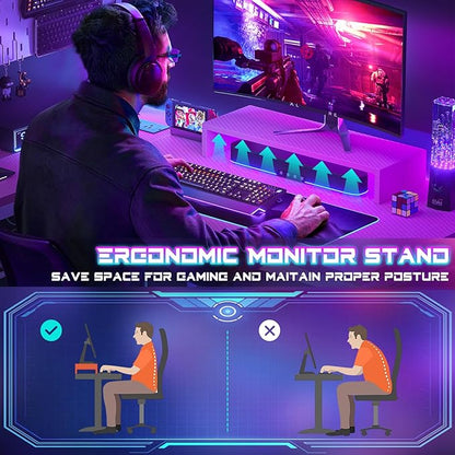 Homieasy Small Gaming Desk with Power Outlets Pegboard LED Light, 43 Inch L Shaped Computer Desk with Monitor Stand Storage Shelves, Reversible Corner Desk with Headset Hooks, Carbon Pink
