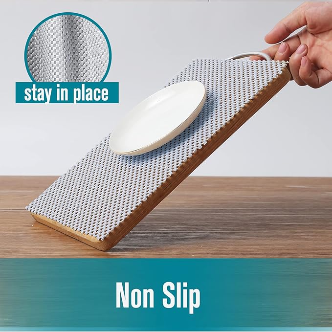 Shelf and Drawer Liner for Kitchen Cabinets Non-Adhesive, Non Slip Durable Strong Clean Long Size 12 Inches X 10 Feet, Shelves, Cabinets, Storage, Kitchen and Desks, Light Gray