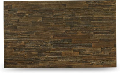 East West Furniture X677FL624-7 7 Piece Modern Dining Table Set Consist of a Rectangle Wooden Table with X-Legs and 6 Black Linen Fabric Parson Dining Chairs, 40x72 Inch, Multi-Color
