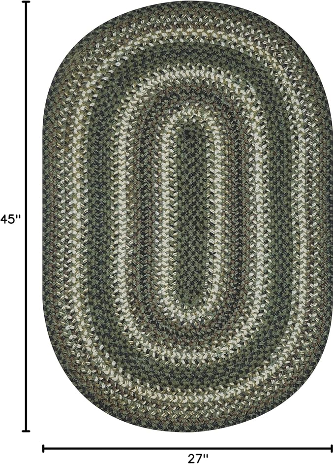 Pinecone Oval Woven Rug 27x45 - Country Style Braided Jute Entryway Rug for Rustic Decor