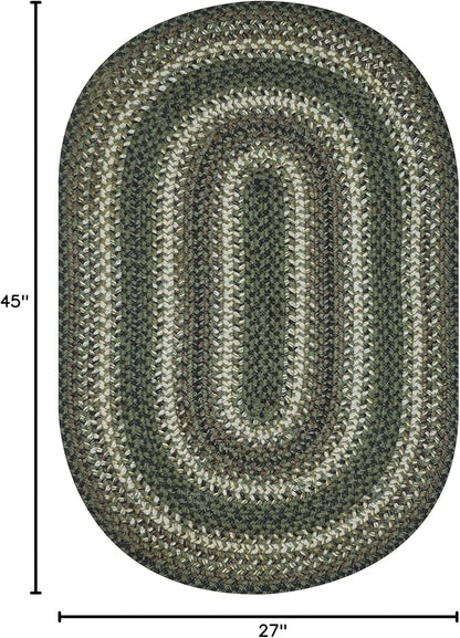 Pinecone Oval Woven Rug 27x45 - Country Style Braided Jute Entryway Rug for Rustic Decor