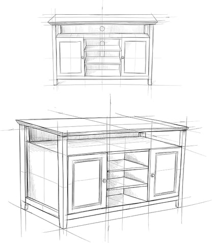 SIMPLIHOME Amherst 54-inch Wide Solid Wood TV Stand in Rustic Natural Aged Brown, Transitional-Style Media Console for Living Room with Adjustable Shelves and Cable Management