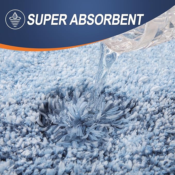 OLANLY Bathroom Rugs Mat 34x21, Extra Soft Absorbent Microfiber Bath Rugs, Rubber Backing, Quick Dry, Machine Washable Bath Mats for Bathroom Floor, Tub and Shower, Home Decor Accessories, Blue