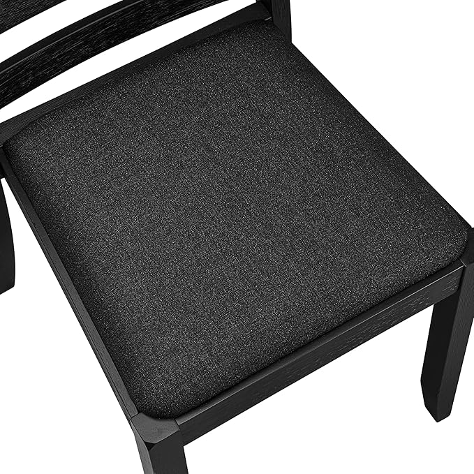 East West Furniture LGX19-BLK-24 -9 Piece Dining Set Includes a Rectangular Kitchen Table with Black Tabletop and 8 Stackable Polyester Fabric Chairs, Black
