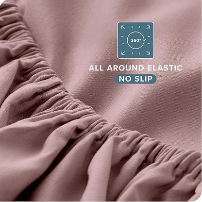 Bare Home Twin XL Sheet Set - 1800 Ultra-Soft Microfiber Twin Extra Long Bed Sheets - Double Brushed - Deep Pockets - Easy Fit - Extra Soft - 3 Piece Set - Bed Sheets & Pillowcases (Twin XL, Mauve)