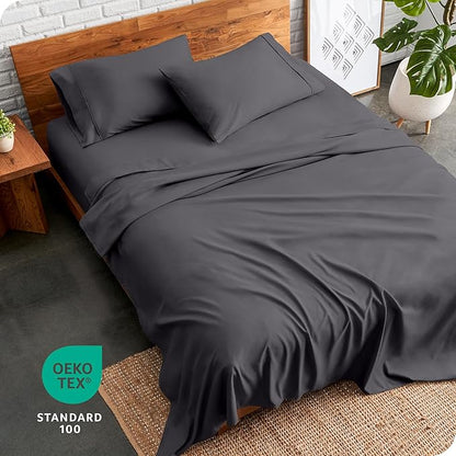 Bare Home Full Sheet Set - Luxury 1800 Ultra-Soft Microfiber Full Bed Sheets - Double Brushed - Deep Pockets - Easy Fit - 4 Piece Set - Bedding Sheets & Pillowcases (Full, Forged Iron Grey)