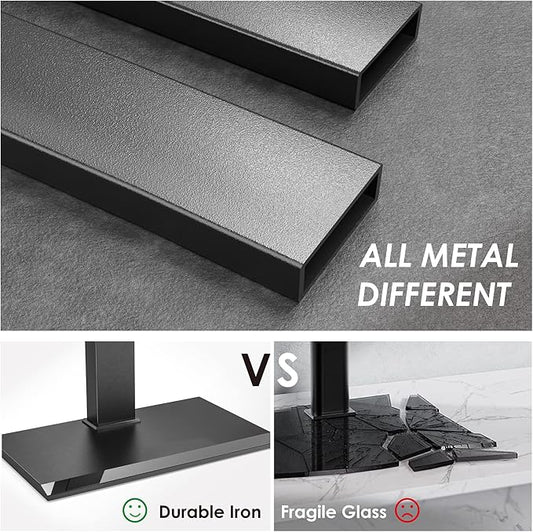 FITUEYES Floor TV Stand Iron Base with Swivel Mount for 50-85 Inch Large LCD/LED TVs Adjustable Shelf Tall Corner TV Stands for Bedroom and Living Room Hold Up to 110 lbs Black