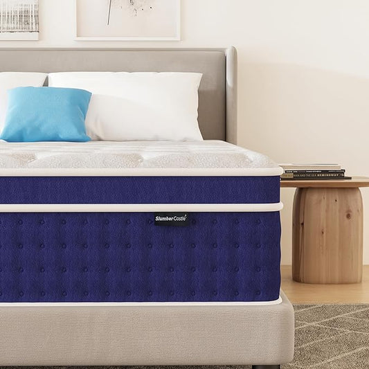 Twin Mattress, 12 Inch Hybrid Twin Size Mattress in a Box, Gel Memory Foam and Pocket Coils Innerpring Mattresses with Ergonomic Design, Pressure Relief and Support, CertiPUR-US, 39"*75"*12"