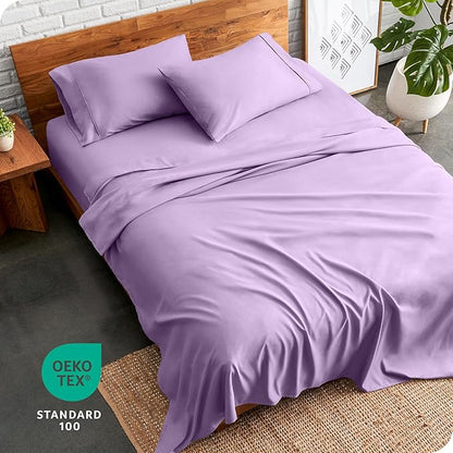 Bare Home King Sheet Set - Luxury 1800 Ultra-Soft Microfiber King Bed Sheets - Double Brushed - Deep Pockets - Easy Fit - 4 Piece Set - Bedding Sheets & Pillowcases (King, Lavender)