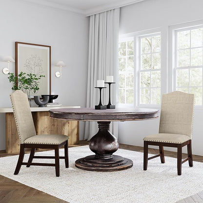 HomePop Scalloped Back Dining Chair - Beige Woven(Set of 2)