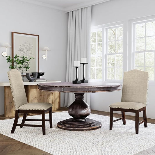 HomePop Scalloped Back Dining Chair - Beige Woven(Set of 2)