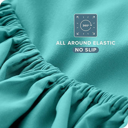 Bare Home King Sheet Set - Luxury 1800 Ultra-Soft Microfiber King Bed Sheets - Double Brushed - Deep Pockets - Easy Fit - 4 Piece Set - Bedding Sheets & Pillowcases (King, Turquoise)
