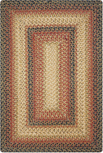 Russet Multi Color Jute Braided Rugs, 20x30 Rectangle - Warm Country Decor, Perfect for Kitchens, Bathrooms and Entryways - Durable and Easy to Clean