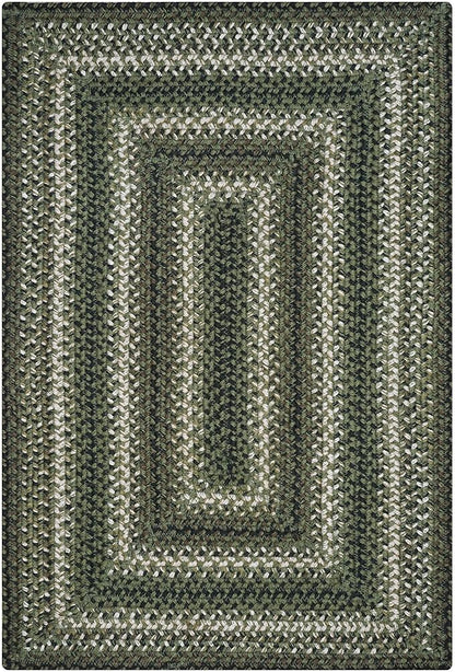 Pinecone Green Small Braided Rugs, 2x3' Rectangle - Handmade with Jute, Warm Country Rustic Decor, Perfect for Bathrooms and Entryways - Durable and Easy to Clean