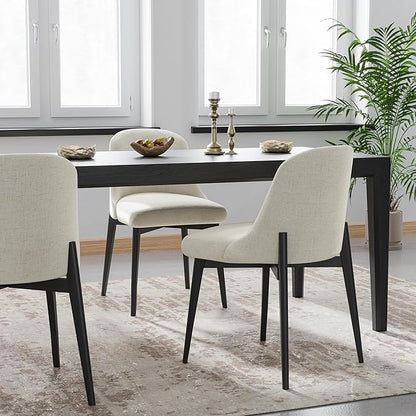 Casaphoria Wood Kitchen Table Set with 6 Chairs, 67" Rectangle Dining Kitchen Table & Chairs Set for 4-6, Modern Farmhouse Dining Table for Living Room, Easy Assembly, Black