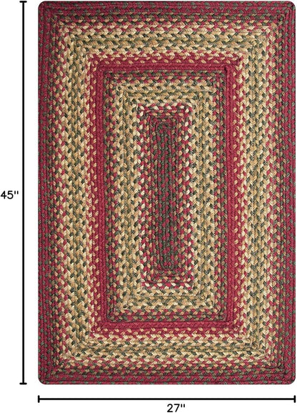 Cider Barn Cranberry Red Small Braided Rug, Jute, 27"x45" Rectangle - Perfect Country Rustic Decor for Entryway, Bathroom, Everywhere