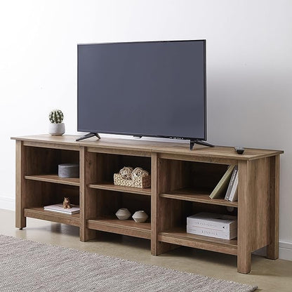 ROCKPOINT 70inch TV Stand Storage Media Console Entertainment Center, Rustic Oak