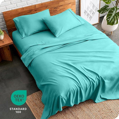 Bare Home Twin XL Sheet Set - College Dorm Size - Luxury 1800 Ultra-Soft Microfiber Twin Extra Long Bed Sheets - Deep Pockets - Easy Fit - Extra Soft - 3 Piece Set - Bed Sheets (Twin XL, Turquoise)