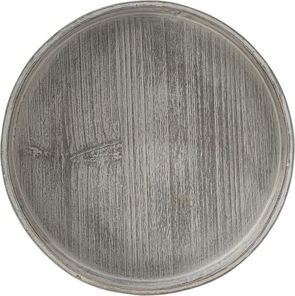 Kate and Laurel Bellport Farmhouse Drink Table, 10 x 10 x 22, Gray, Decorative Coastal Cocktail Table with Round Tabletop and Colonial Base for Farmhouse Decor