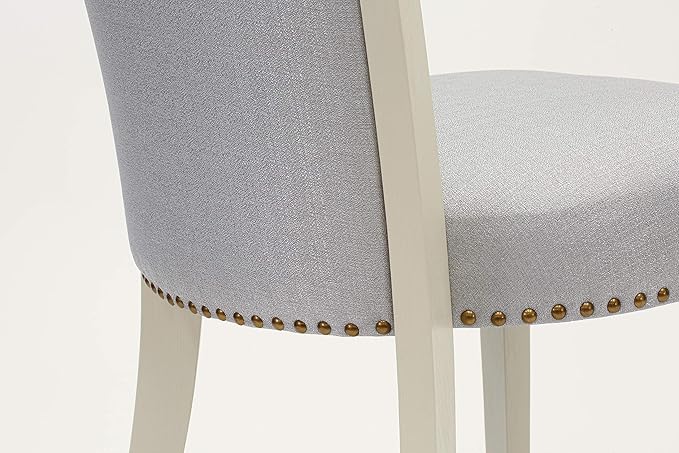 East West Furniture X077VE005-9 9 Piece Modern Dining Table Set Includes a Rectangle Wooden Table with X-Legs and 8 Grey Linen Fabric Parsons Dining Chairs, 40x72 Inch, Multi-Color