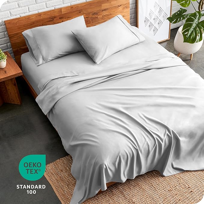 Bare Home Full Sheet Set - Luxury 1800 Ultra-Soft Microfiber Full Bed Sheets - Double Brushed - Deep Pockets - Easy Fit - 4 Piece Set - Bedding Sheets & Pillowcases (Full, Cloud Grey)