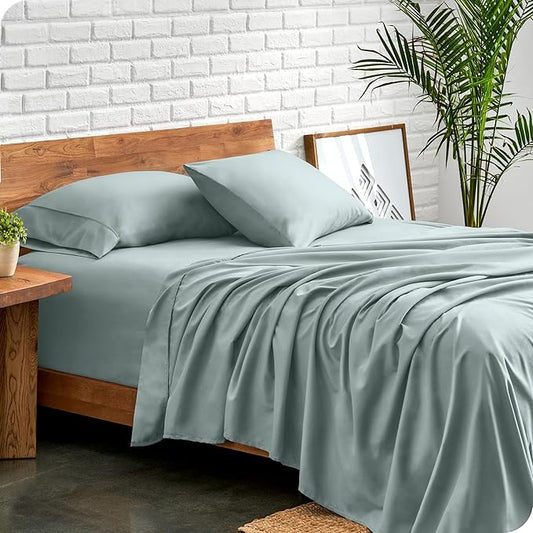 Bare Home King Sheet Set - Luxury 1800 Ultra-Soft Microfiber King Bed Sheets - Double Brushed - Deep Pockets - Easy Fit - 4 Piece Set - Bedding Sheets & Pillowcases (King, Sea Spray)