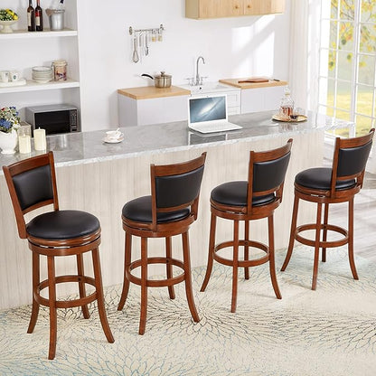 Ball & Cast Swivel Pub Height Barstool 29 Inch Seat Height Cherry Set of 1