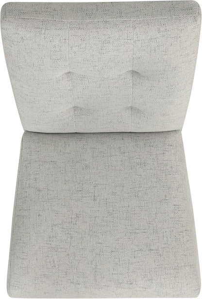 HomePop Button Tufted Fabric Dining Chairs - Slate Gray Woven (Set of 2)
